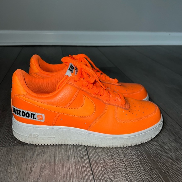 Nike Air Force 1 Low 'Total Orange' 2018 Sneaker Pumpkin Black Just Do It Shoes - Picture 9 of 17